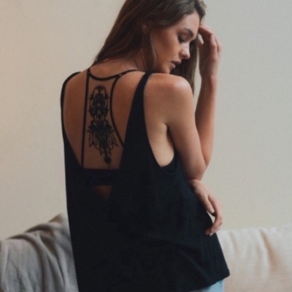 BLACK | Tattoo mesh bralette - Picture 8 of 8